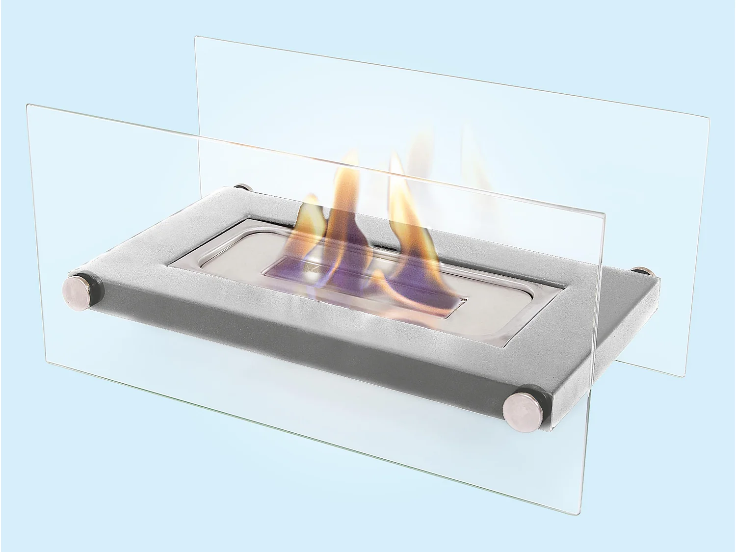 Chimenea de etanol de sobremesa en acero inox