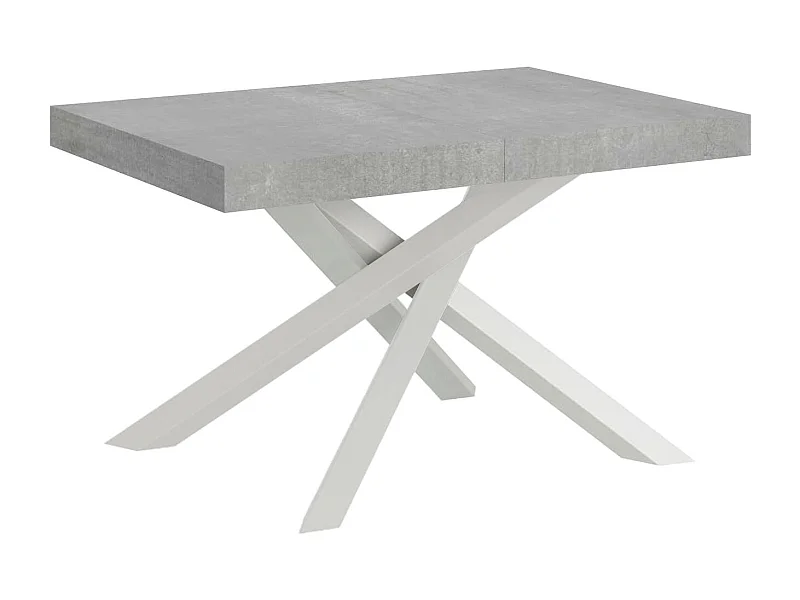 Uitschuifbare tafel 90x120/380 cm Volantis cementwit frame