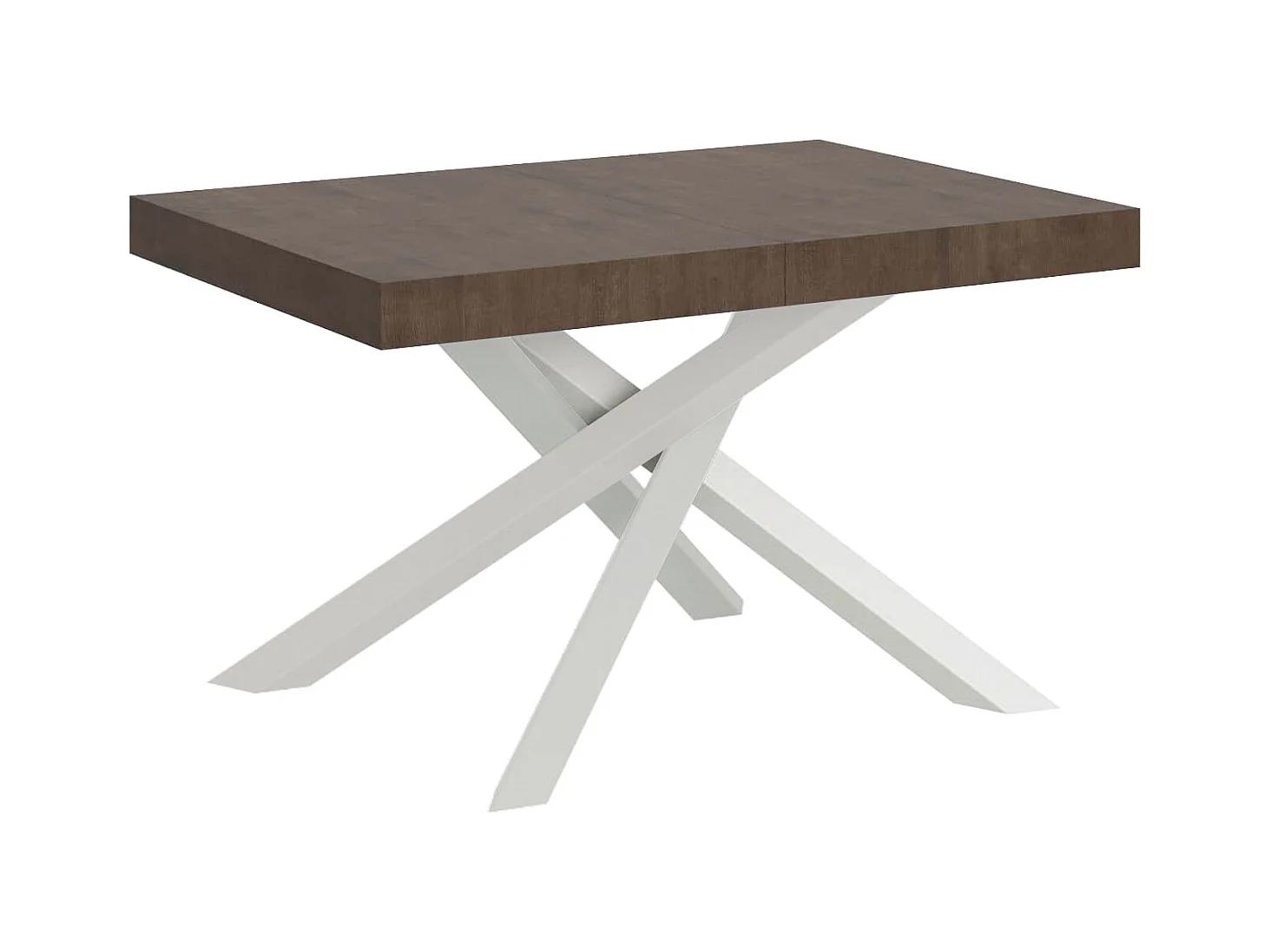 Table extensible 90x120/380 cm Volantis Premium noyer structure blanc