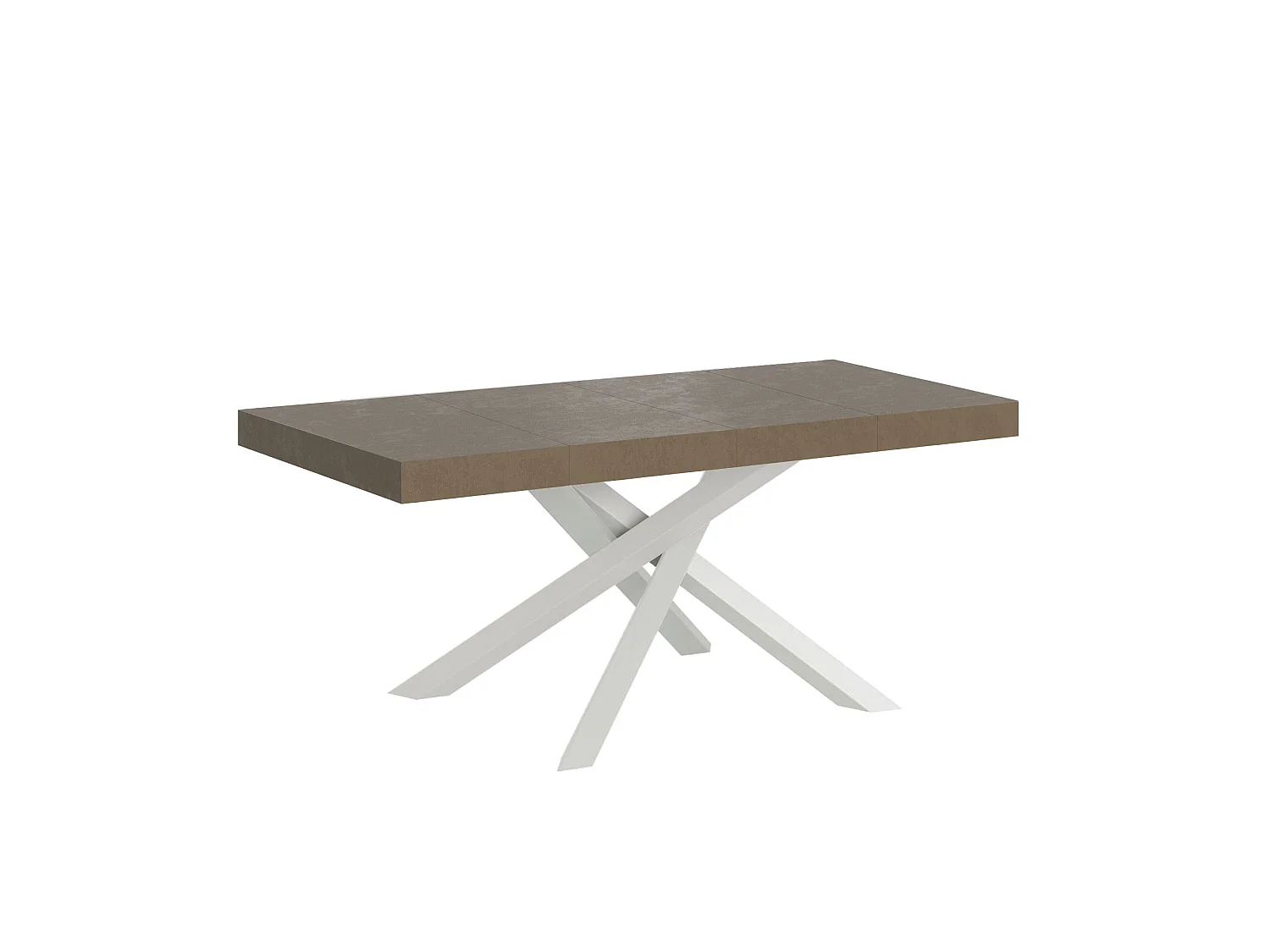 Ausziehtisch 90x120/380 cm Volantis Premium taubengrau weißes Gestell