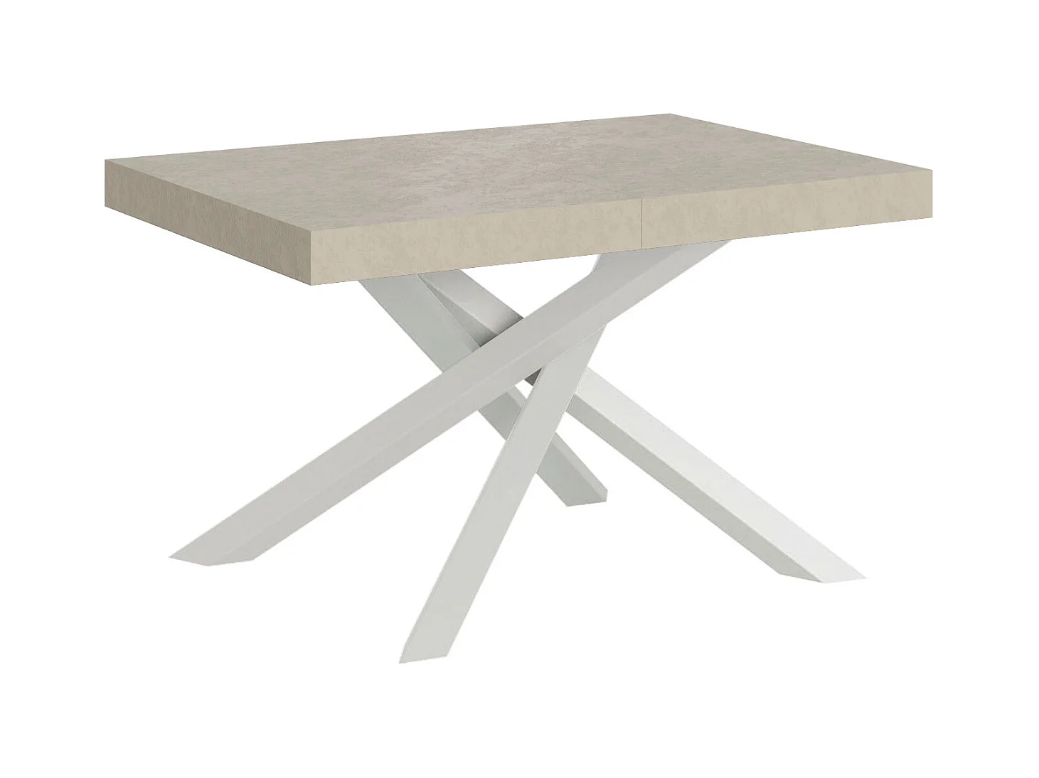 Ausziehbarer Tisch 90x120/380 cm, Gestell Volantis kaschmirweiß
