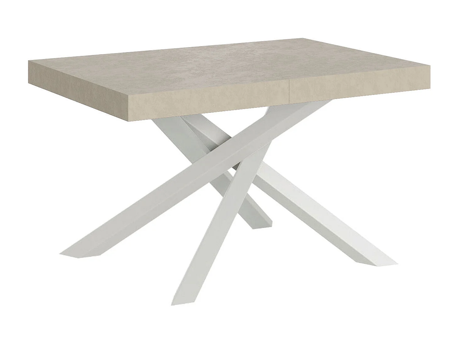 Table extensible 90x120/380 cm Volantis structure blanc cachemire