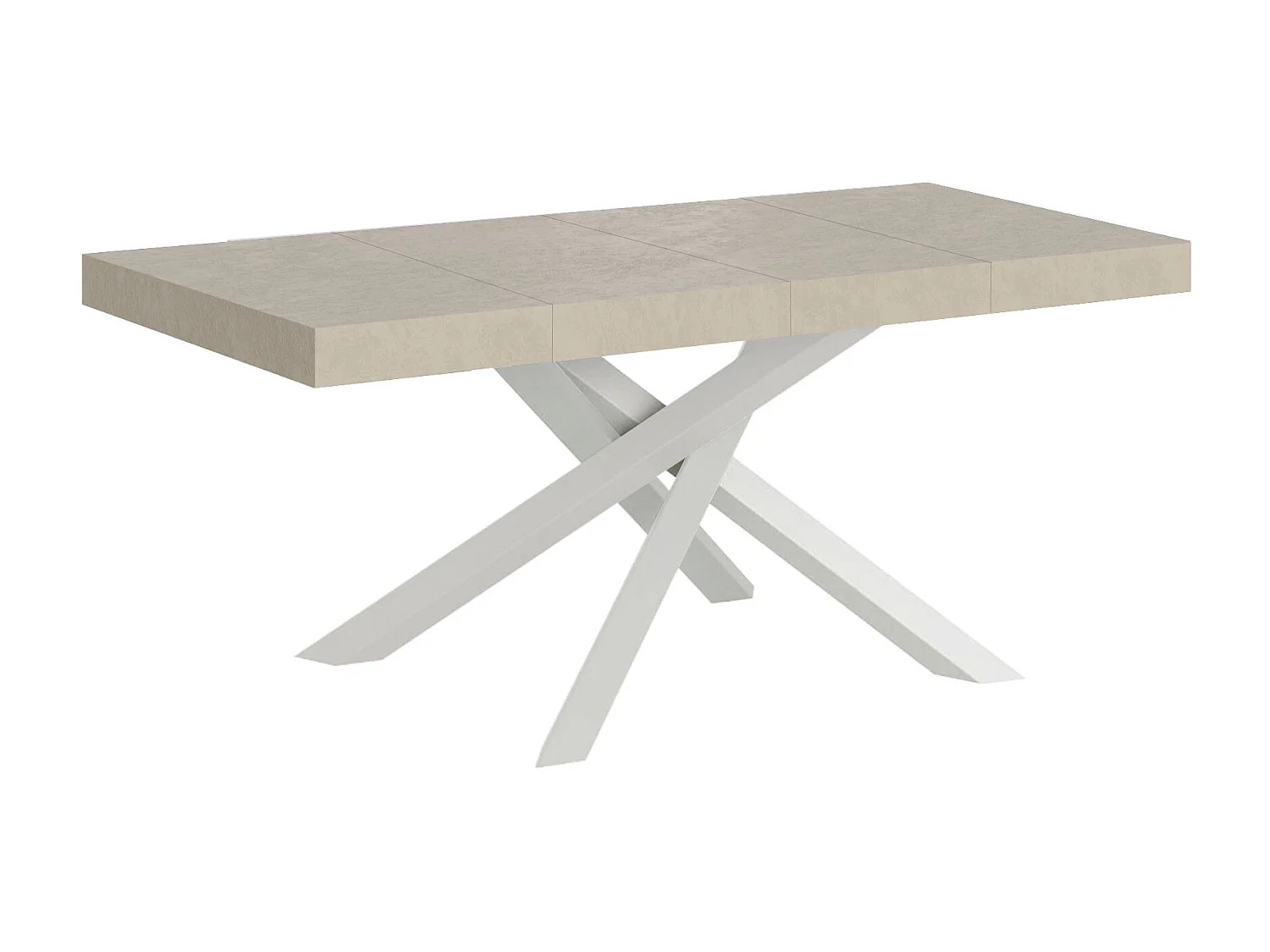 Ausziehbarer Tisch 90x120/380 cm Volantis Premium Kaschmirweißer Rahmen