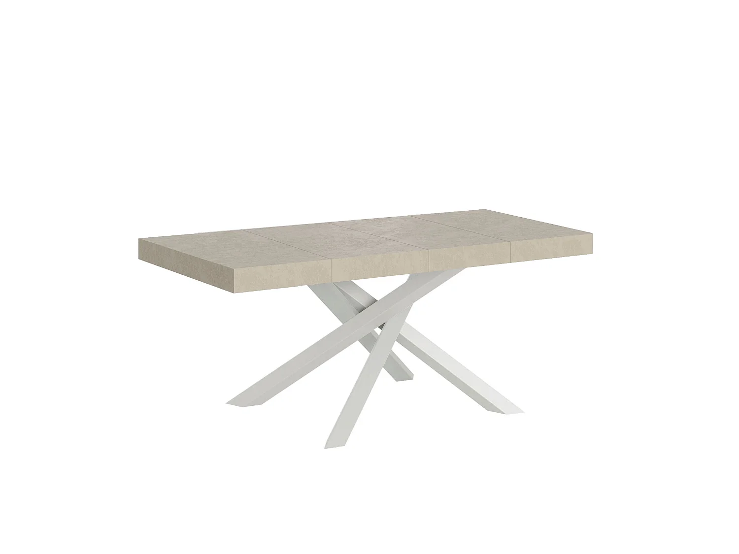 Stół rozkładany Volantis Premium Cashmere 90x120/380 cm, biała rama