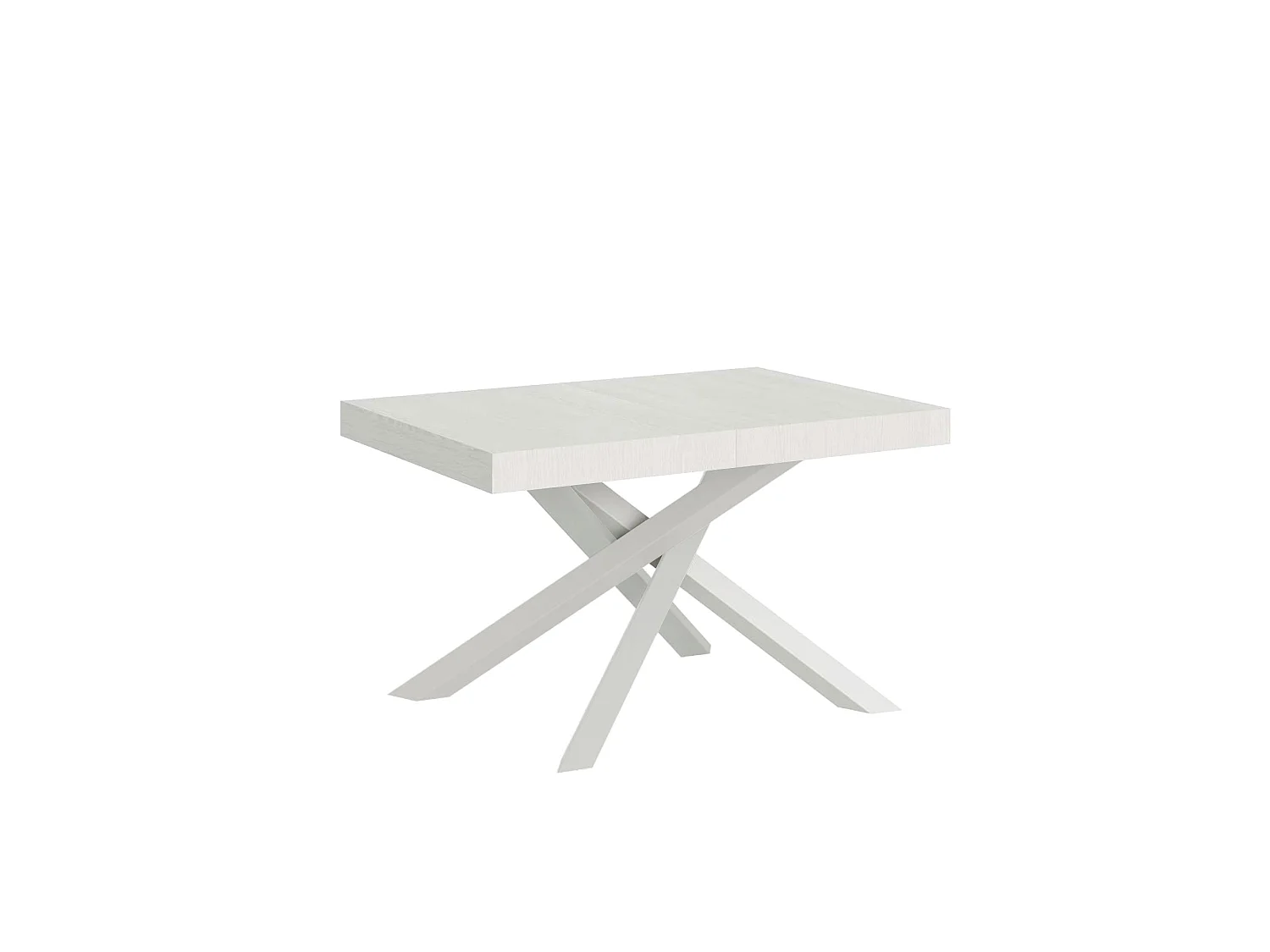 Udtræksbord 90x120/380 cm Volantis Premium hvid ask hvidt stel