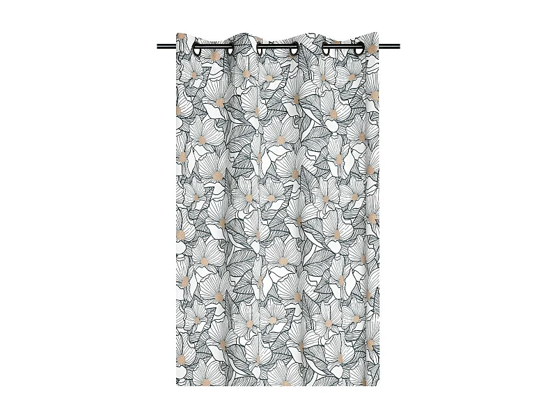 Vorhang mit Ösen im Design stilisierte Blumen 140 x 260 cm