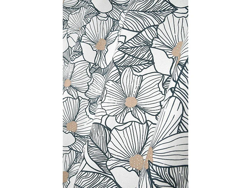 Cortina con ojales diseño de flores estilizadas 140 x 260 cm