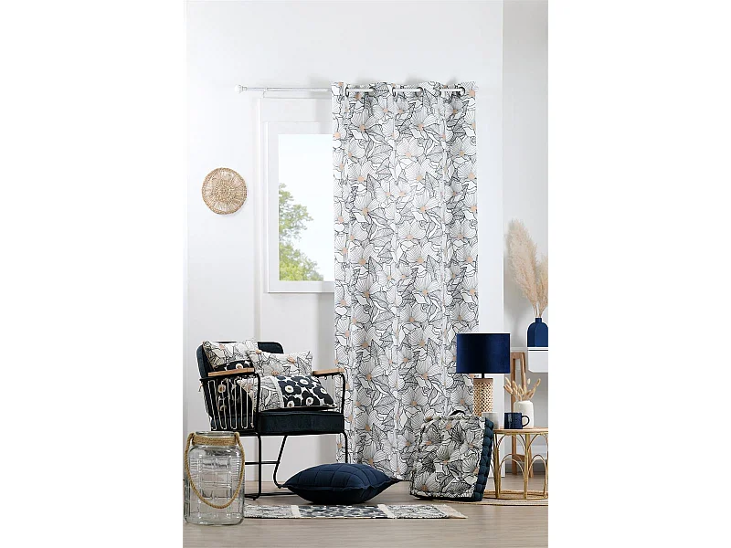 Rideau Eugénie Bleu 140x260 cm pour Décoration Intérieure Élégante