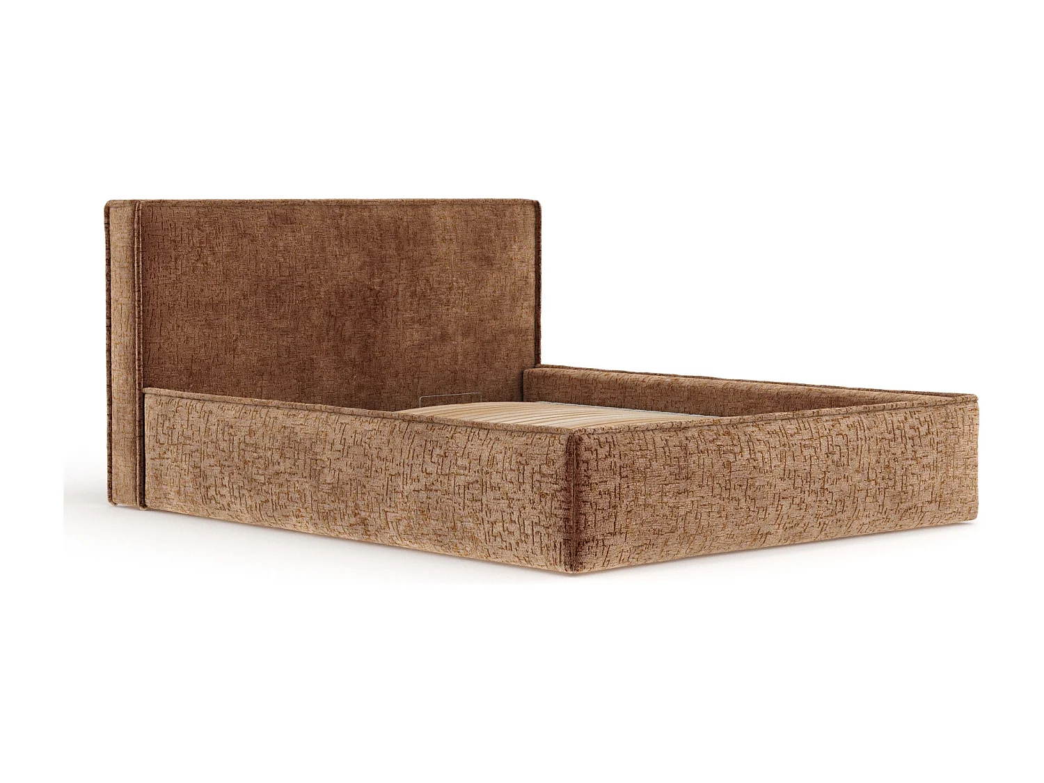 Polsterbett Lounge - 180 x 200 cm - Chenille-Stoff - kupferfarbe