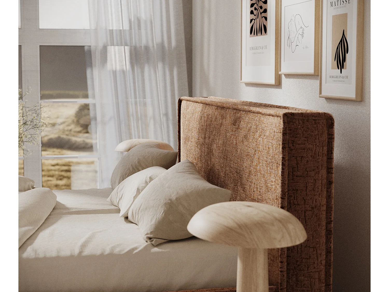 Polsterbett Lounge - 180 x 200 cm - Chenille-Stoff - kupferfarbe