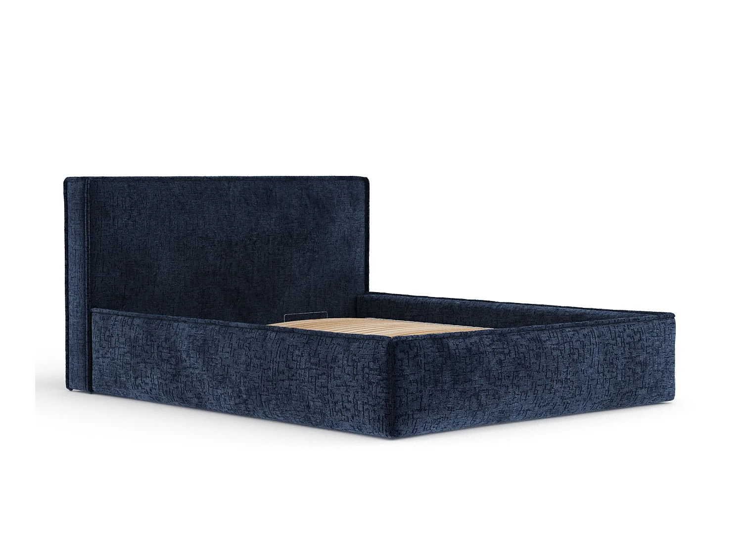 Gestoffeerd bed met hoofdbord - 120x200 cm - marineblauw - LOUNGE