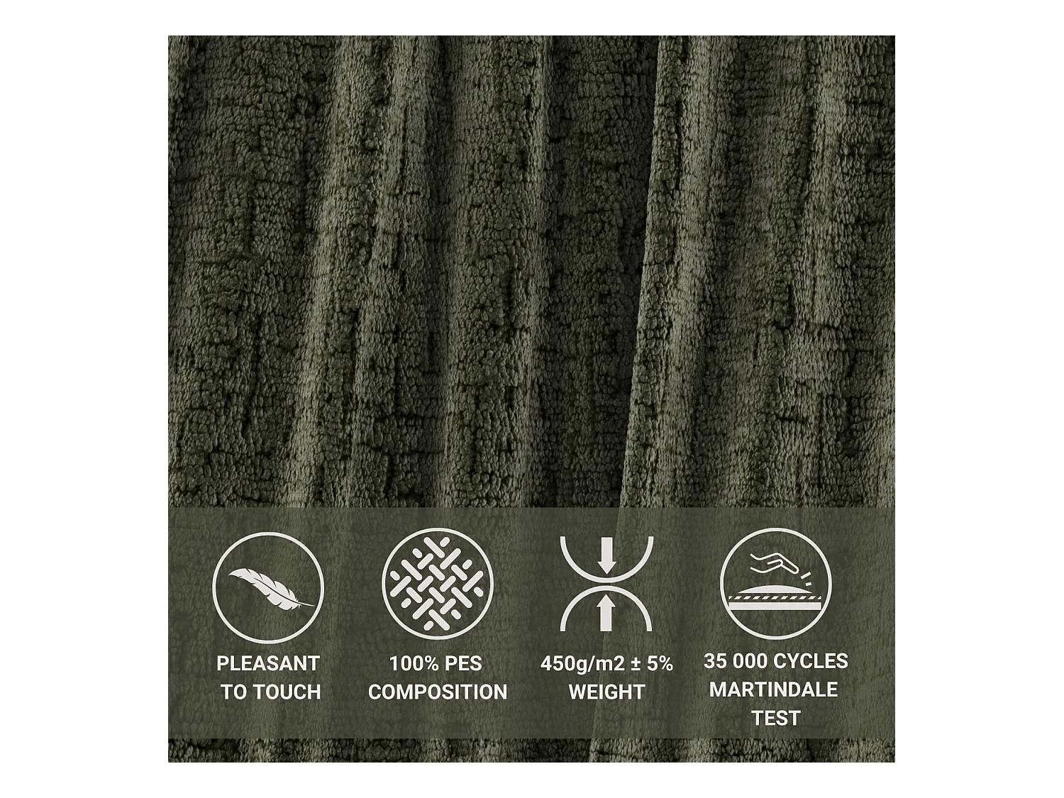 Polsterbett Lounge - 180 x 200 cm - Chenille-Stoff - olivenfarbe