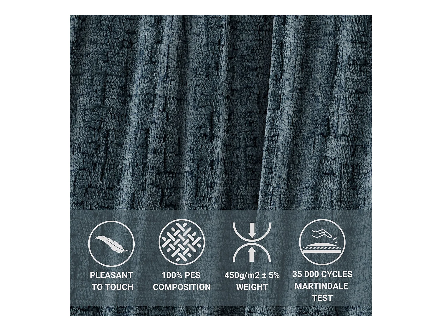 Polsterbett Lounge - 160 x 200 cm - Chenille-Stoff - blau