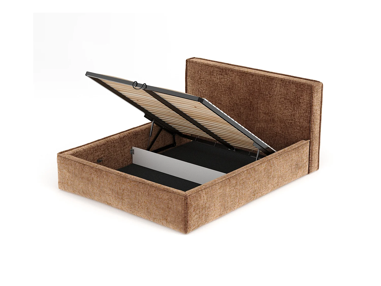 Polsterbett Lounge - 200 x 200 cm - Chenille-Stoff - kupferfarbe