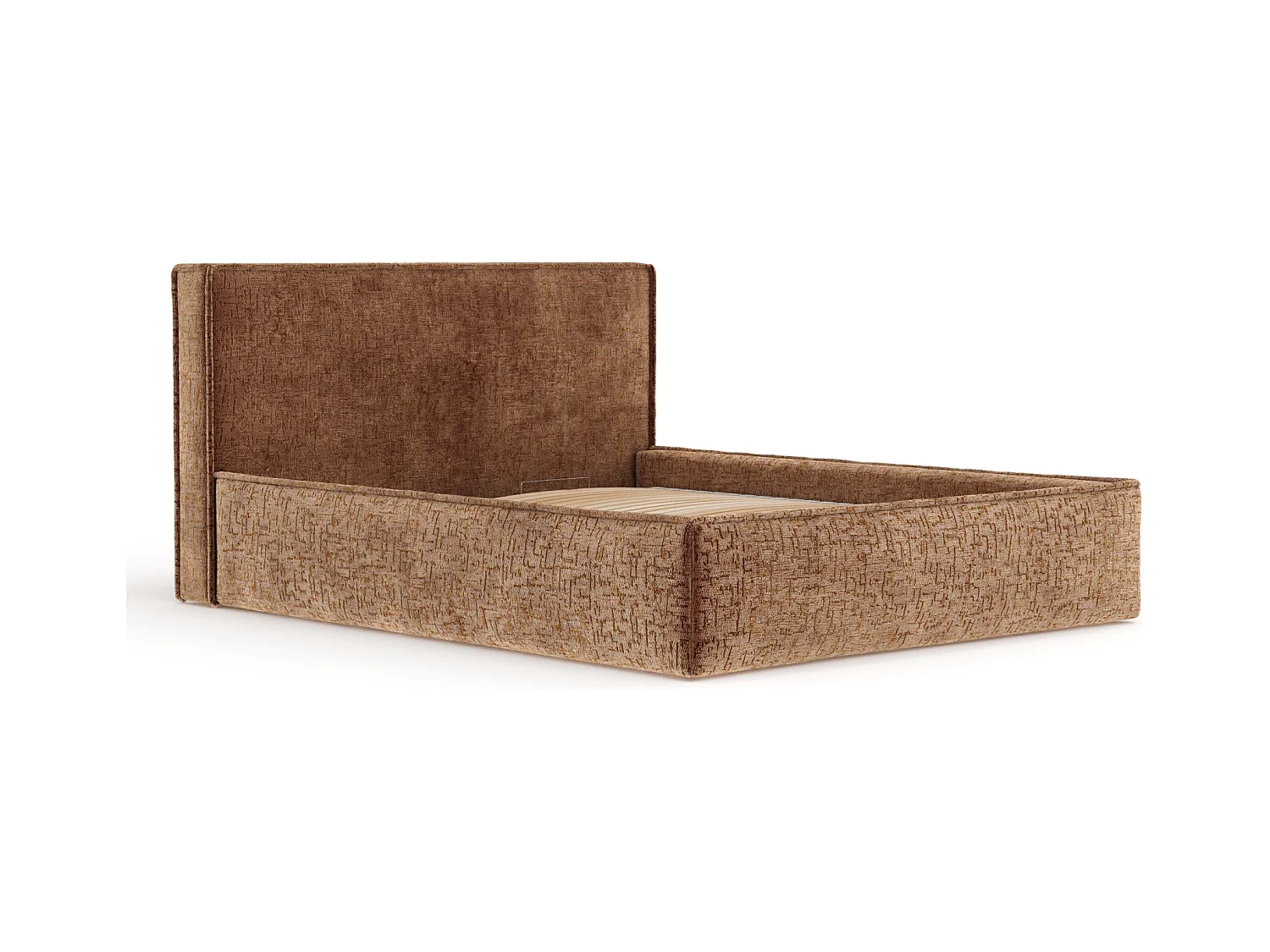 Polsterbett Lounge - 200 x 200 cm - Chenille-Stoff - kupferfarbe