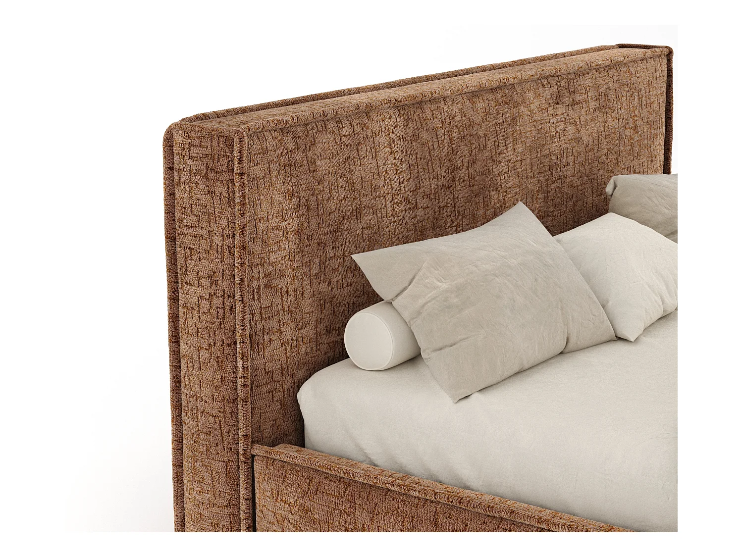 Polsterbett Lounge - 200 x 200 cm - Chenille-Stoff - kupferfarbe
