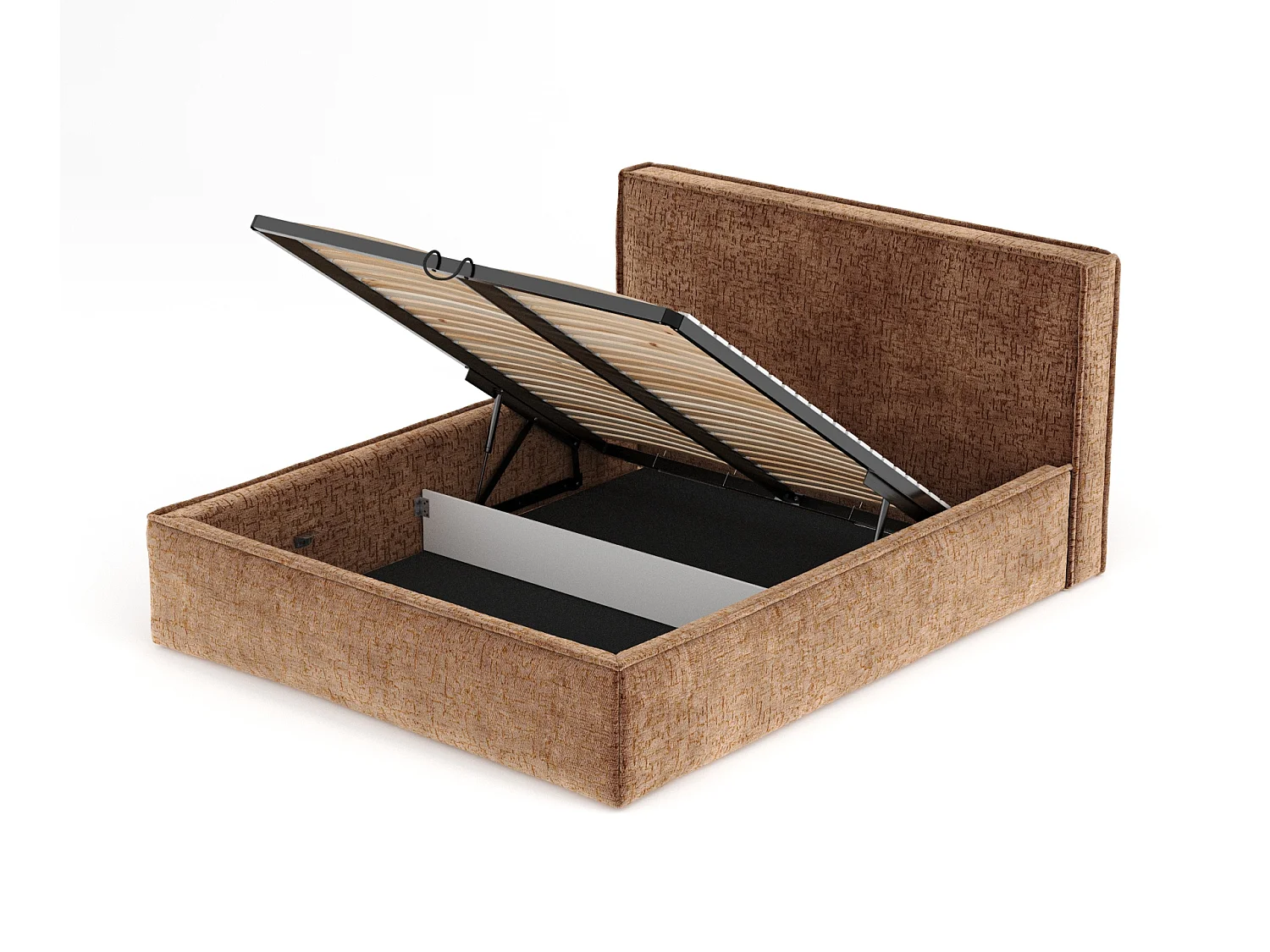 Gestoffeerd bed met hoofdbord - 200x200 cm - koper - LOUNGE