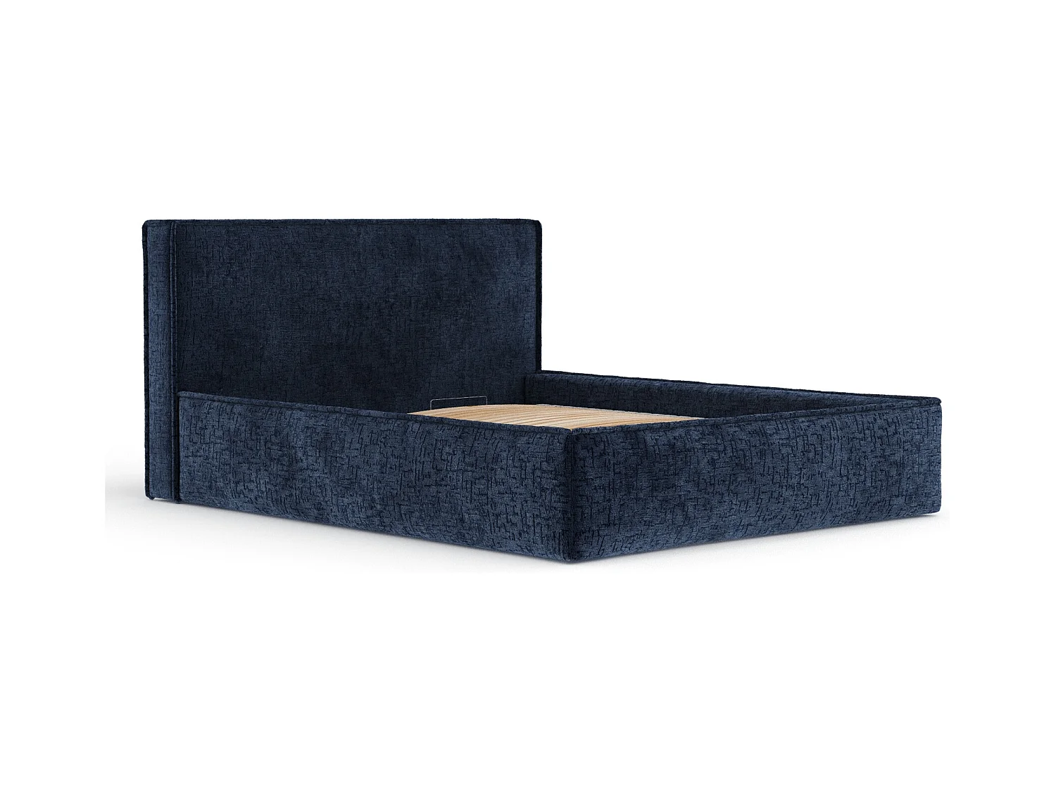 Polsterbett Lounge - 200 x 200 cm - Chenille-Stoff - marineblau