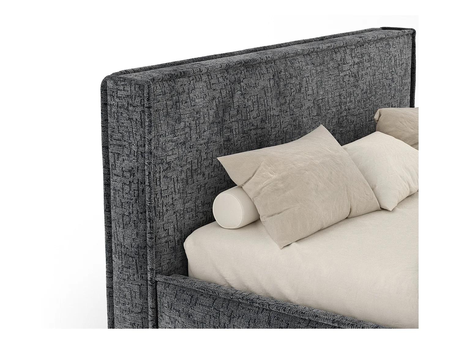 Polsterbett Lounge - 200 x 200 cm - Chenille-Stoff - anthrazit