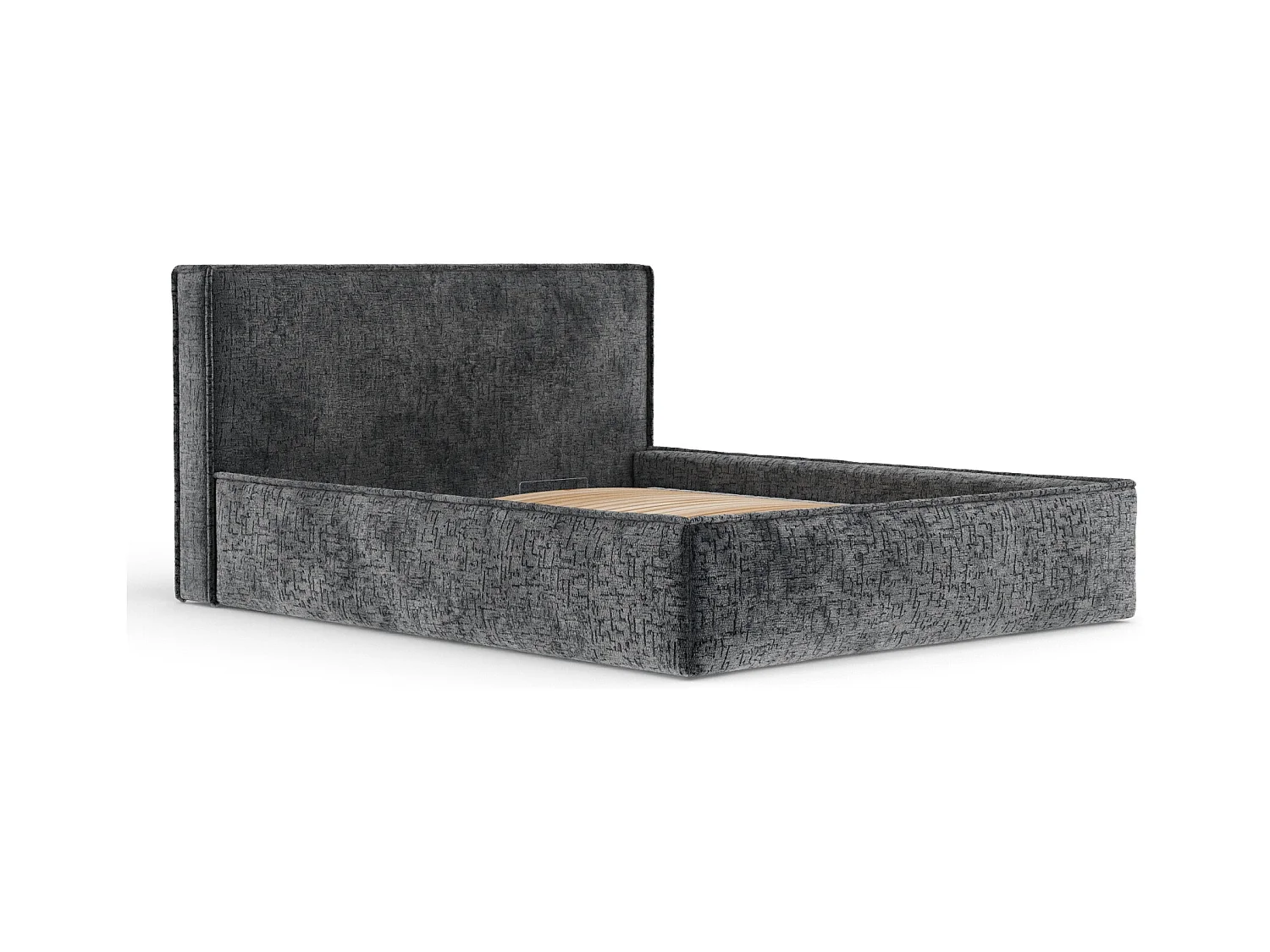 Polsterbett Lounge - 200 x 200 cm - Chenille-Stoff - anthrazit