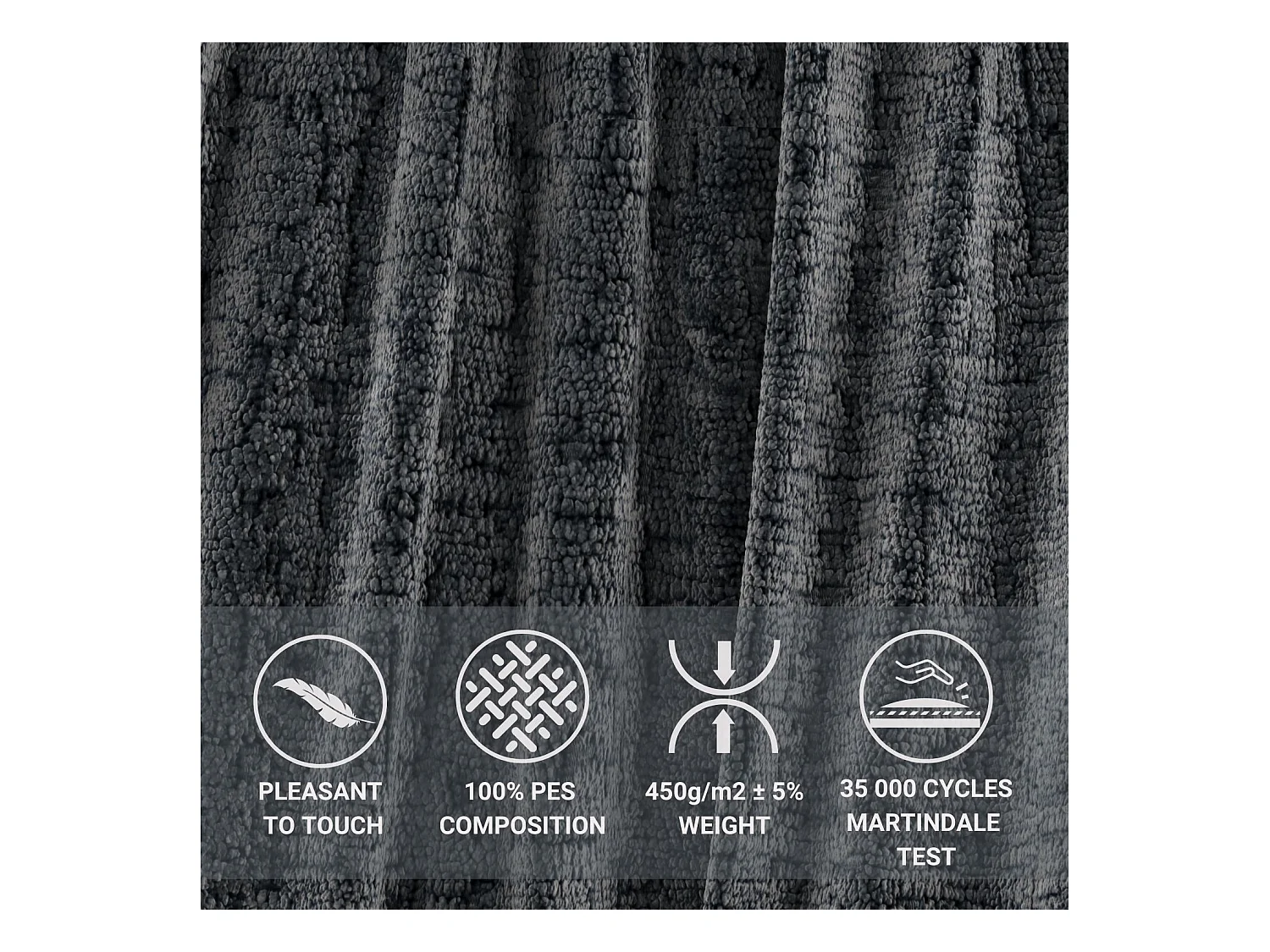 Polsterbett Lounge - 200 x 200 cm - Chenille-Stoff - anthrazit