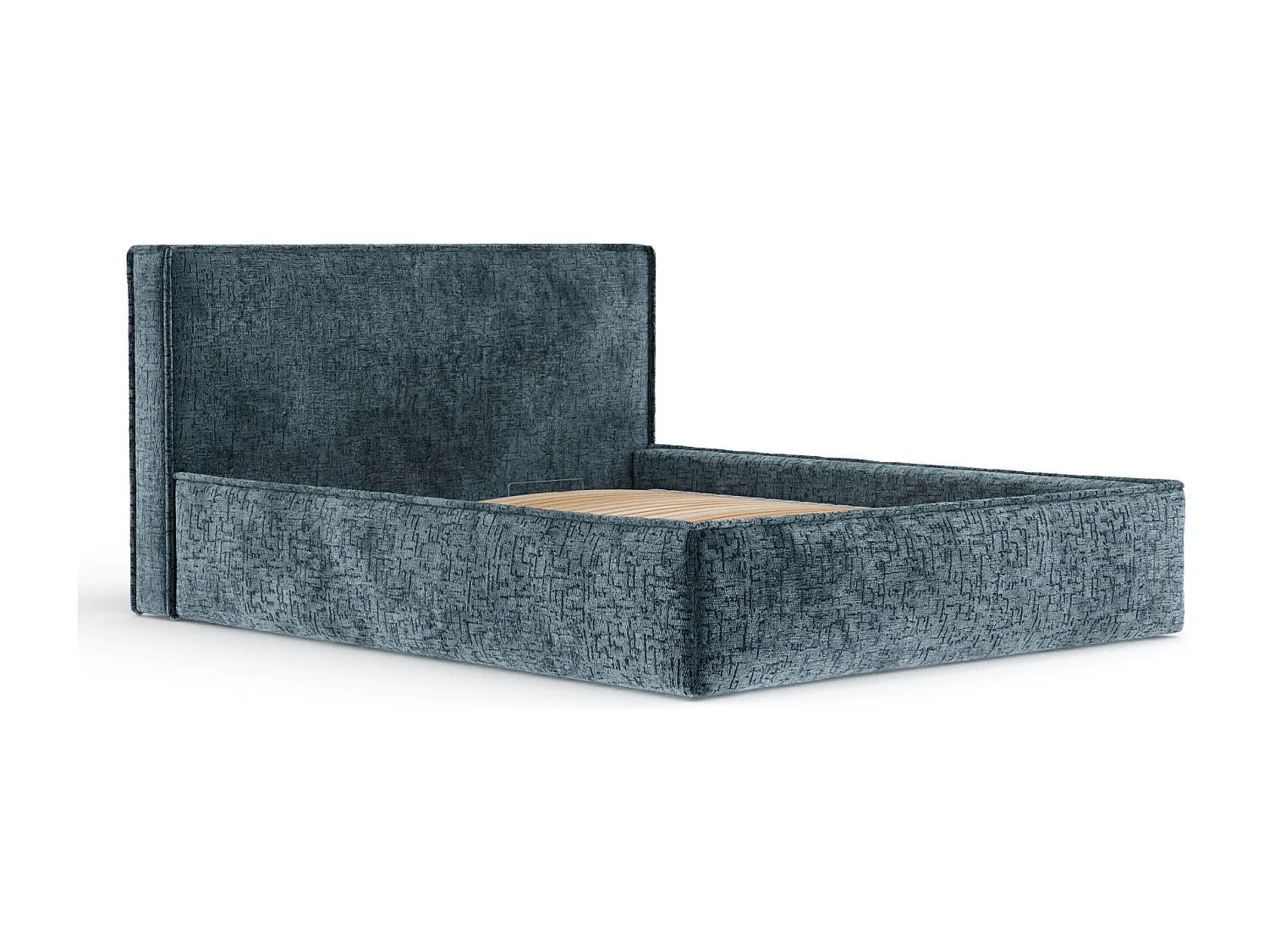 Polsterbett Lounge - 200 x 200 cm - Chenille-Stoff - blau