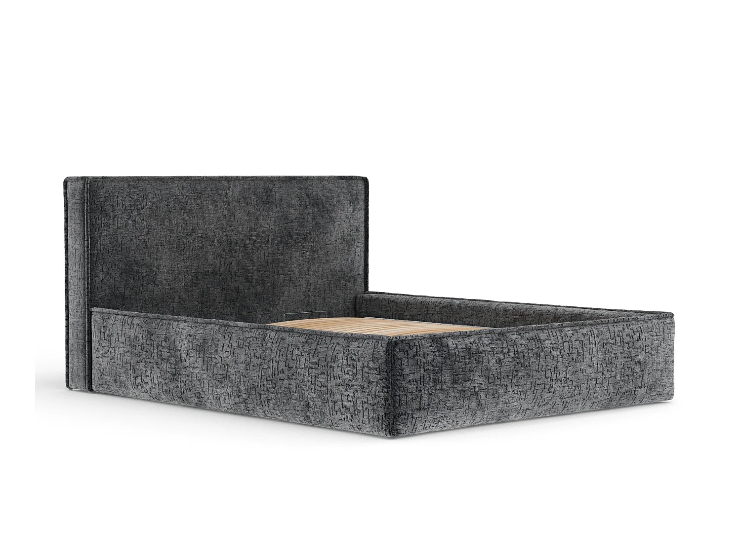 Gestoffeerd bed met hoofdbord - 160x200 cm - grafiet - LOUNGE