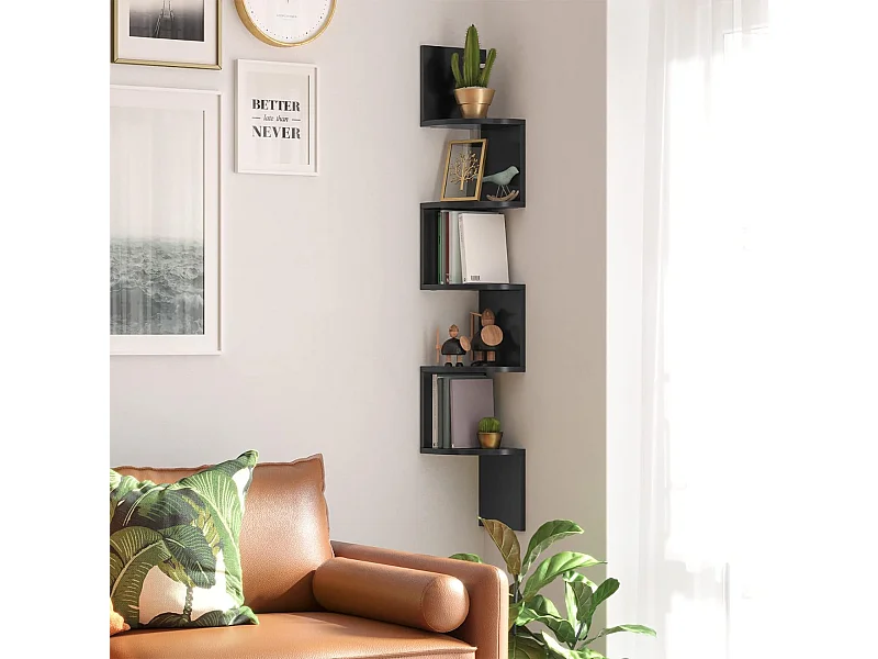 Support mural Bolt - Noir - 19,5x19,5x123 cm