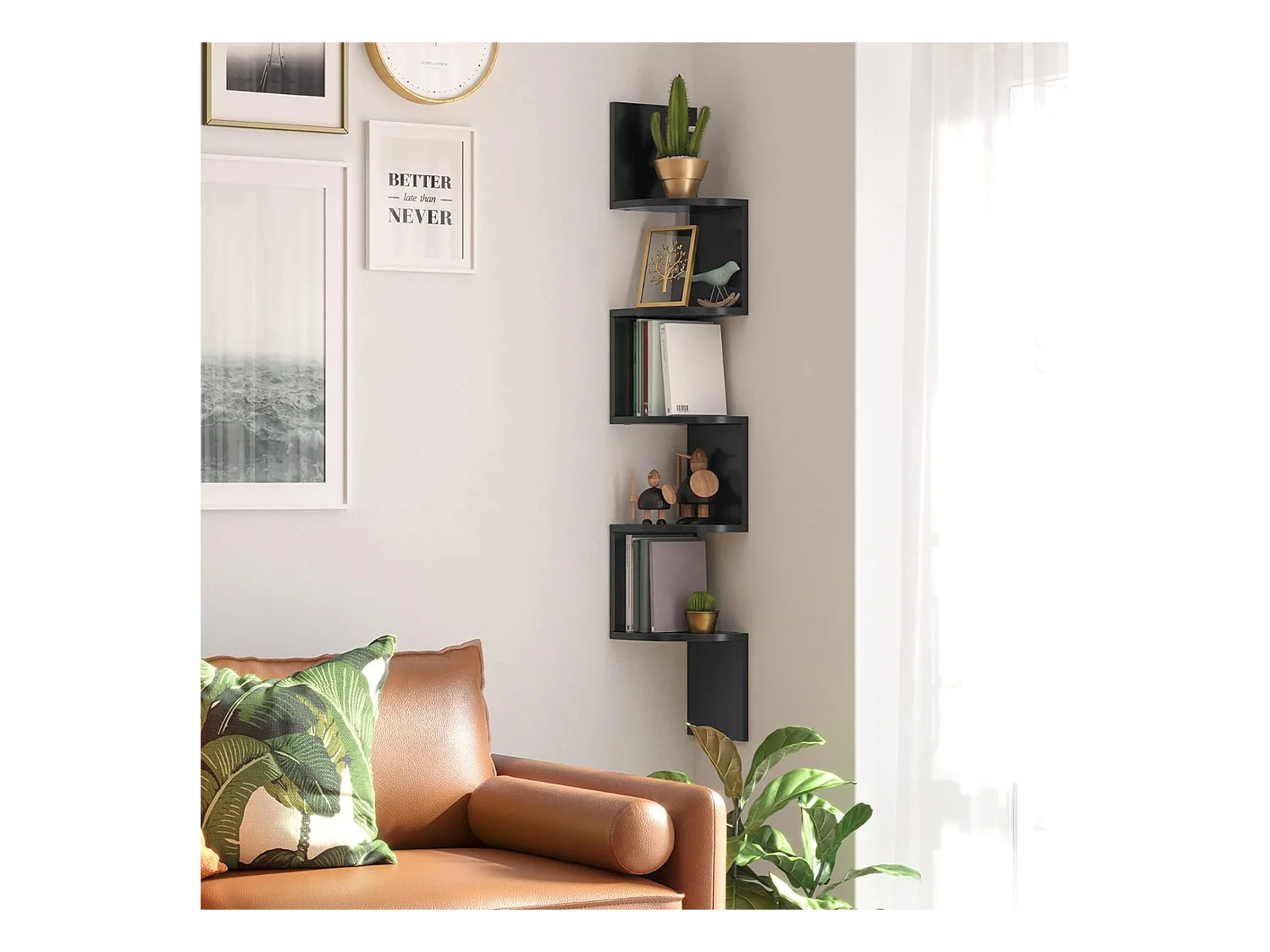 Support mural Bolt - Noir - 19,5x19,5x123 cm