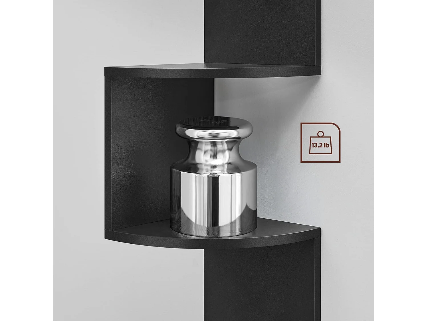 Support mural Bolt - Noir - 19,5x19,5x123 cm