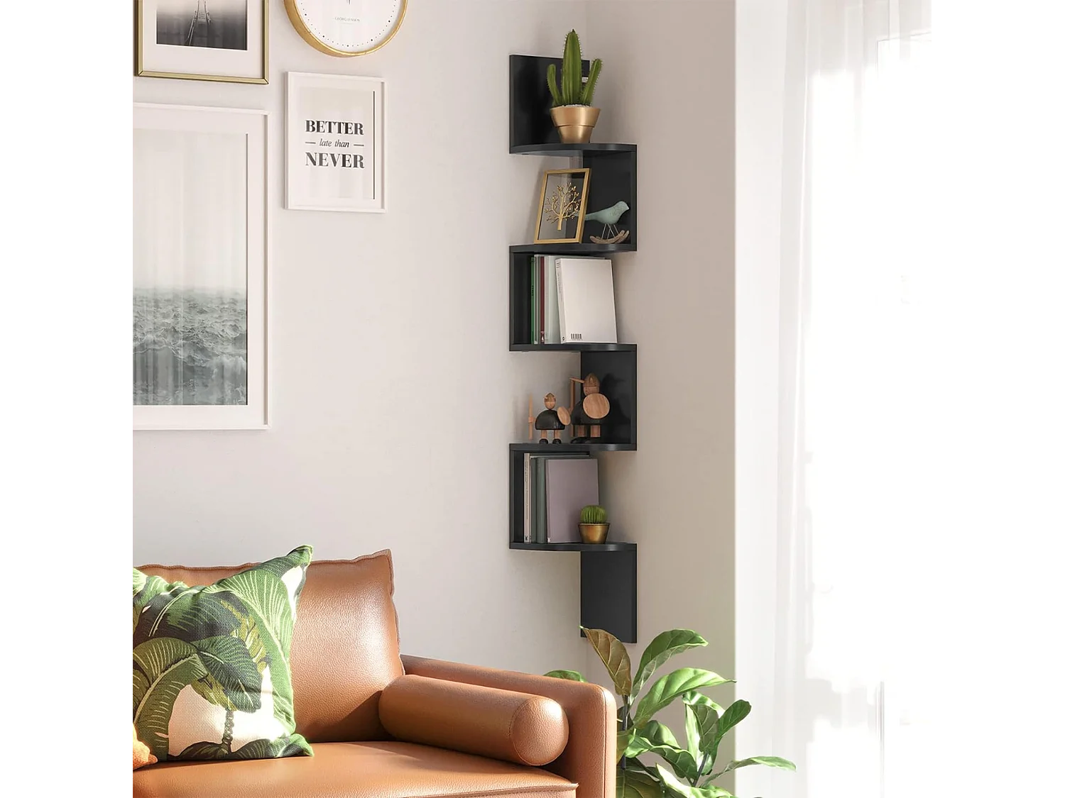 Support mural Bolt - Noir - 19,5x19,5x123 cm