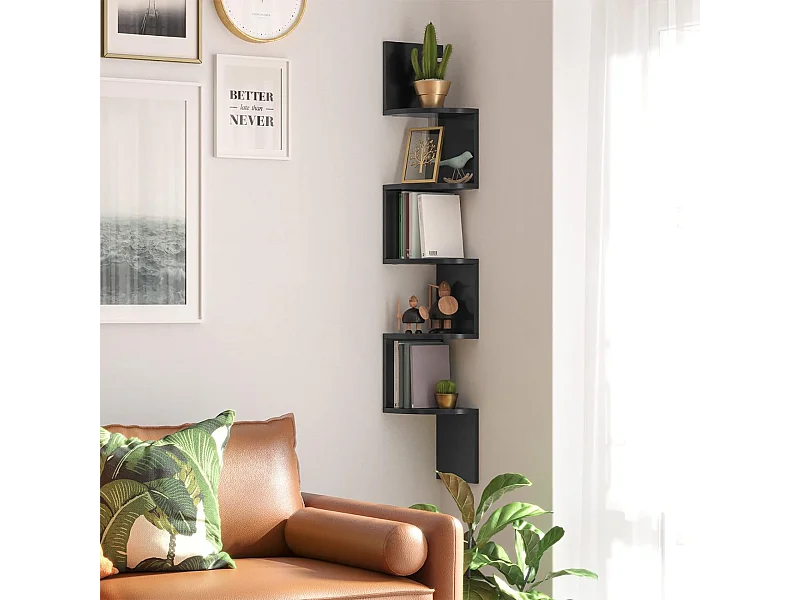 Support mural Bolt - Noir - 19,5x19,5x123 cm