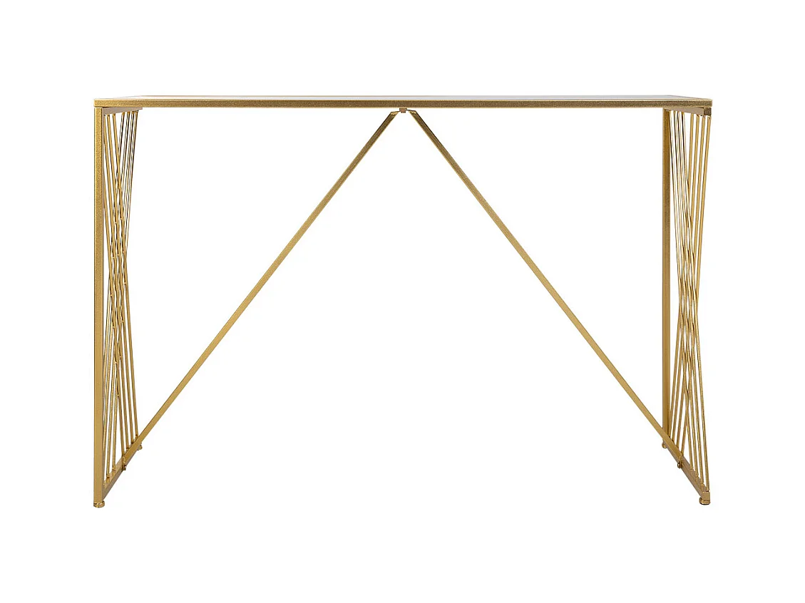 Flurtisch aus goldfarbenem Metall 120x40x80