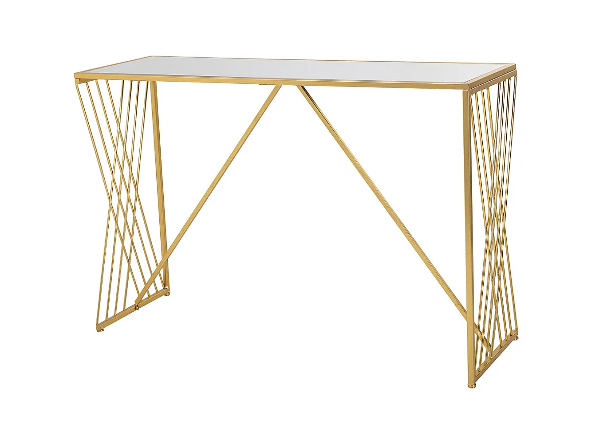 Flurtisch aus goldfarbenem Metall 120x40x80