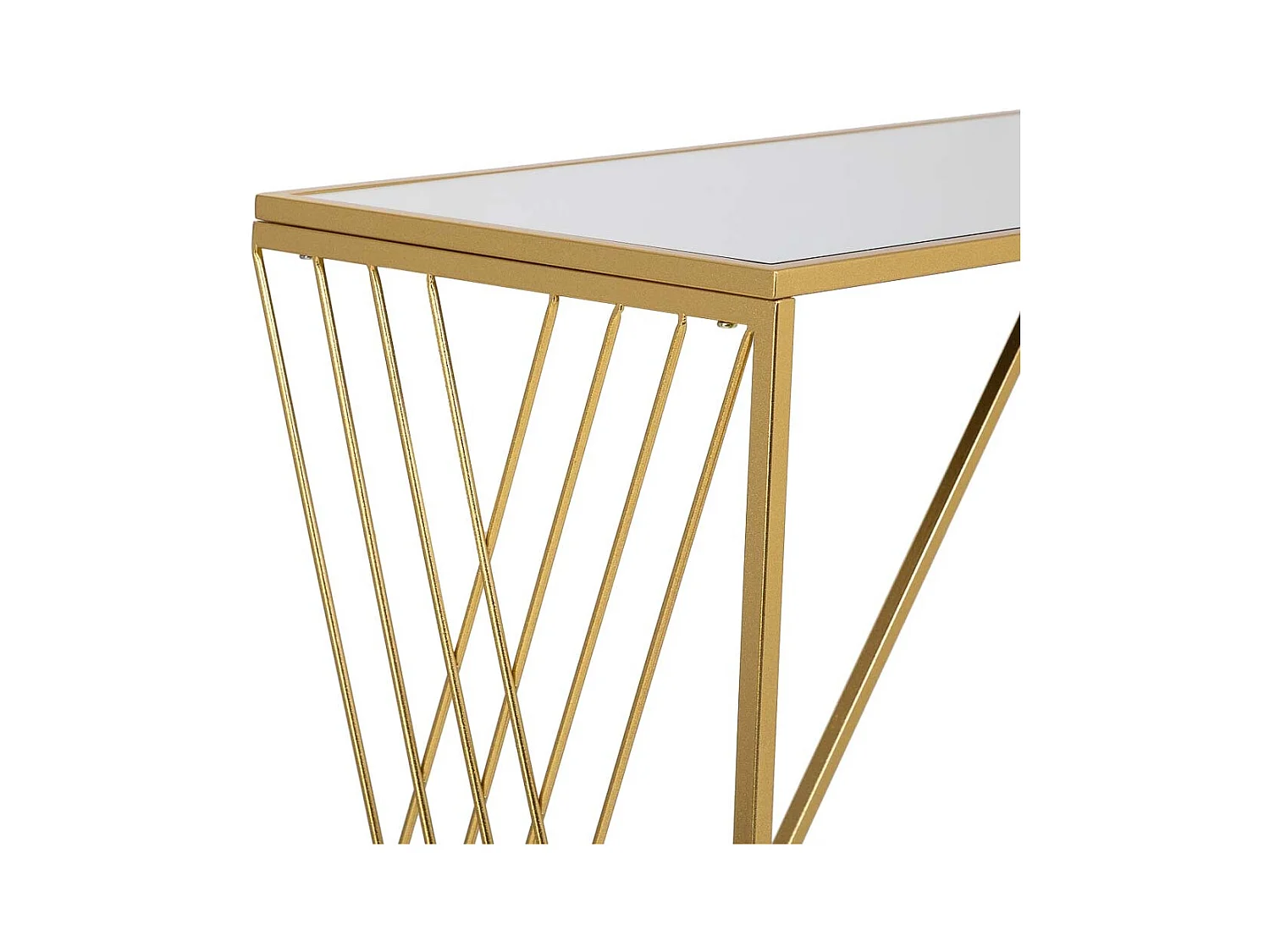 Flurtisch aus goldfarbenem Metall 120x40x80