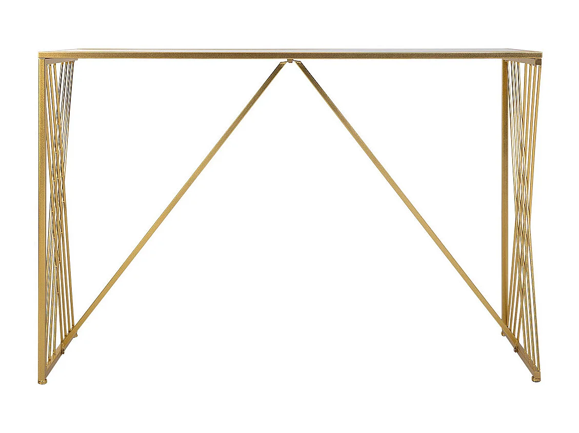 Recibidor de metal dorado 120x40x80