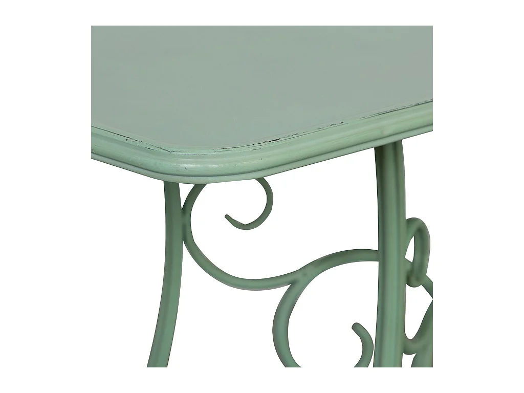 Konsolentisch aus gealtertem grünem Metall 100x52x76