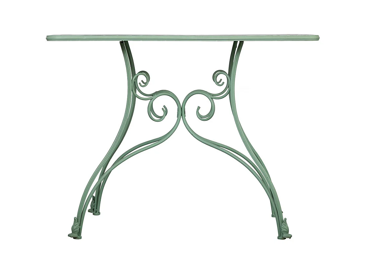 Console en métal vieilli vert 100x52x76