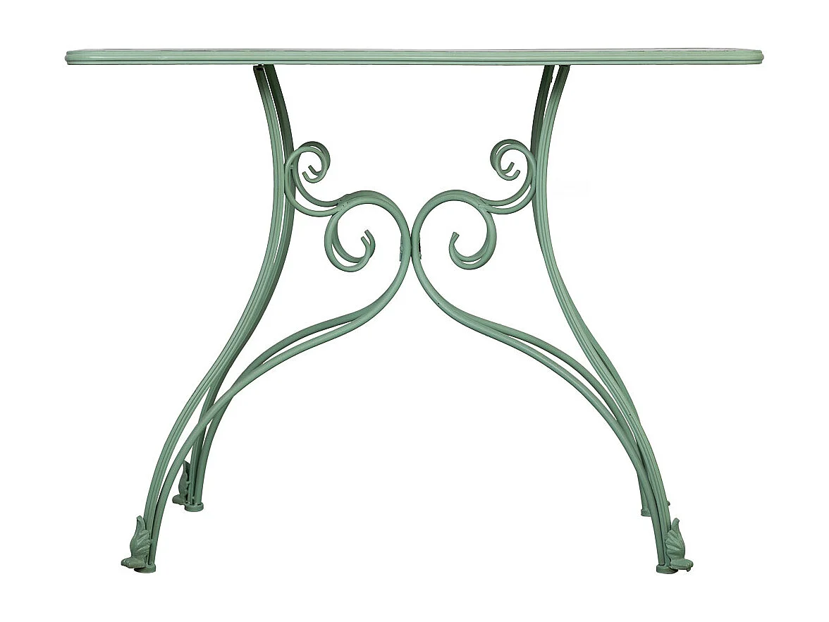 Console de metal envelhecido verde 100x52x76