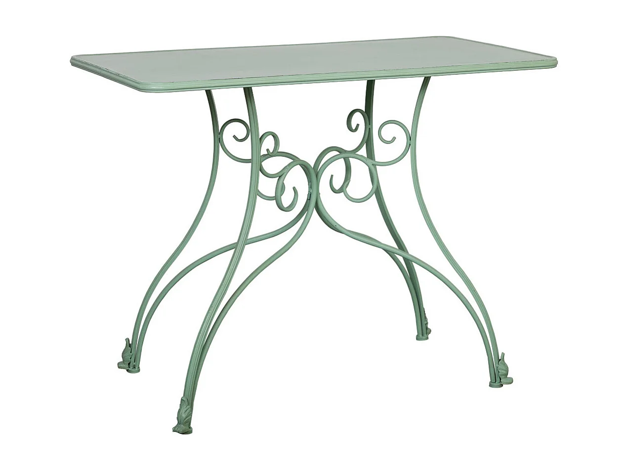 Console de metal envelhecido verde 100x52x76