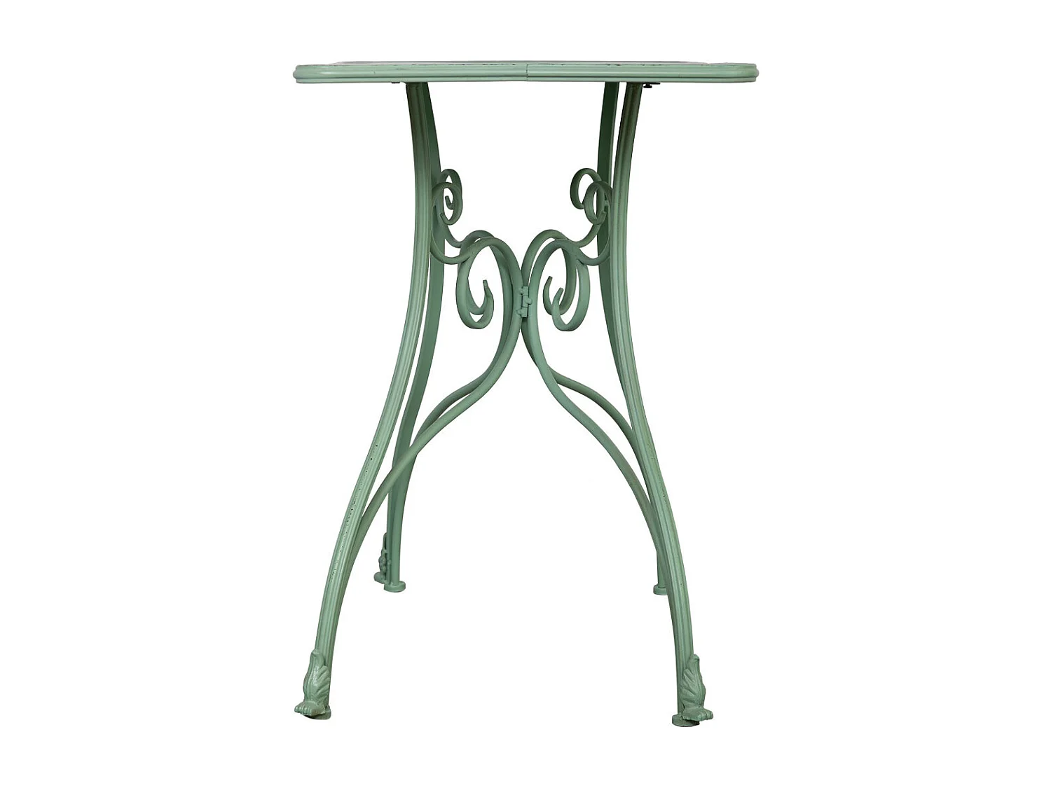 Console de metal envelhecido verde 100x52x76