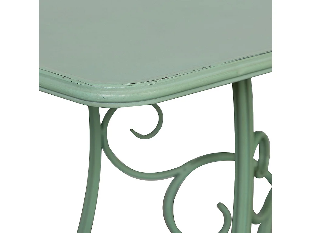 Console de metal envelhecido verde 100x52x76