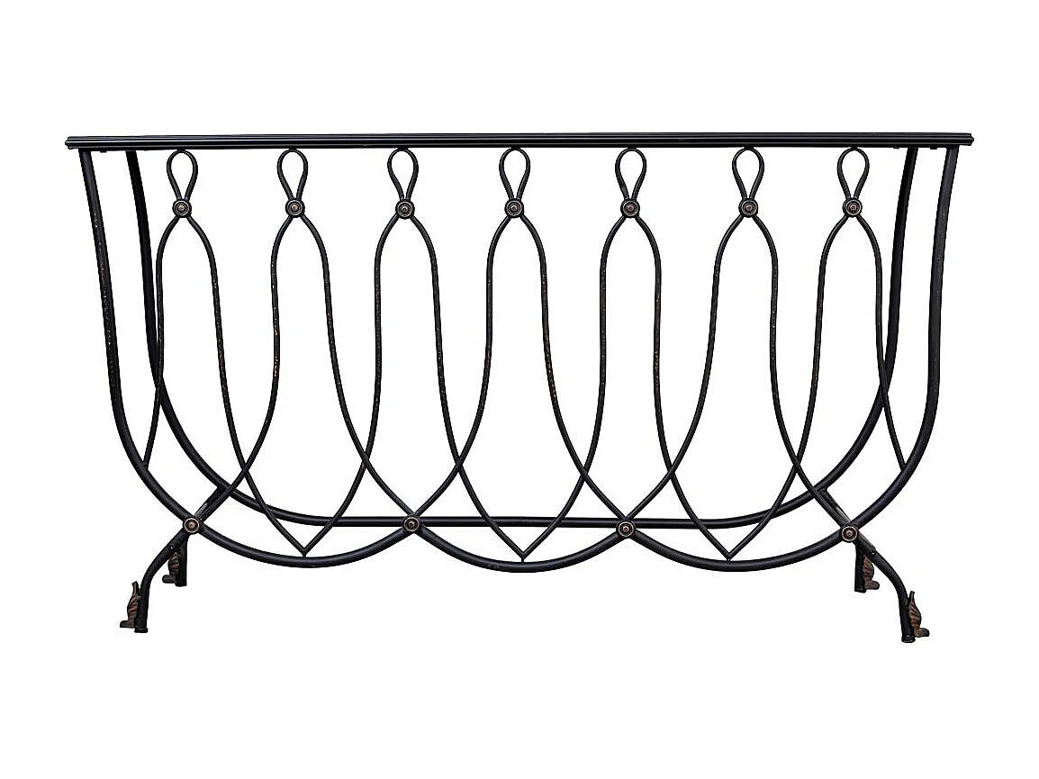 Console in metallo invecchiato nero 144x40x79
