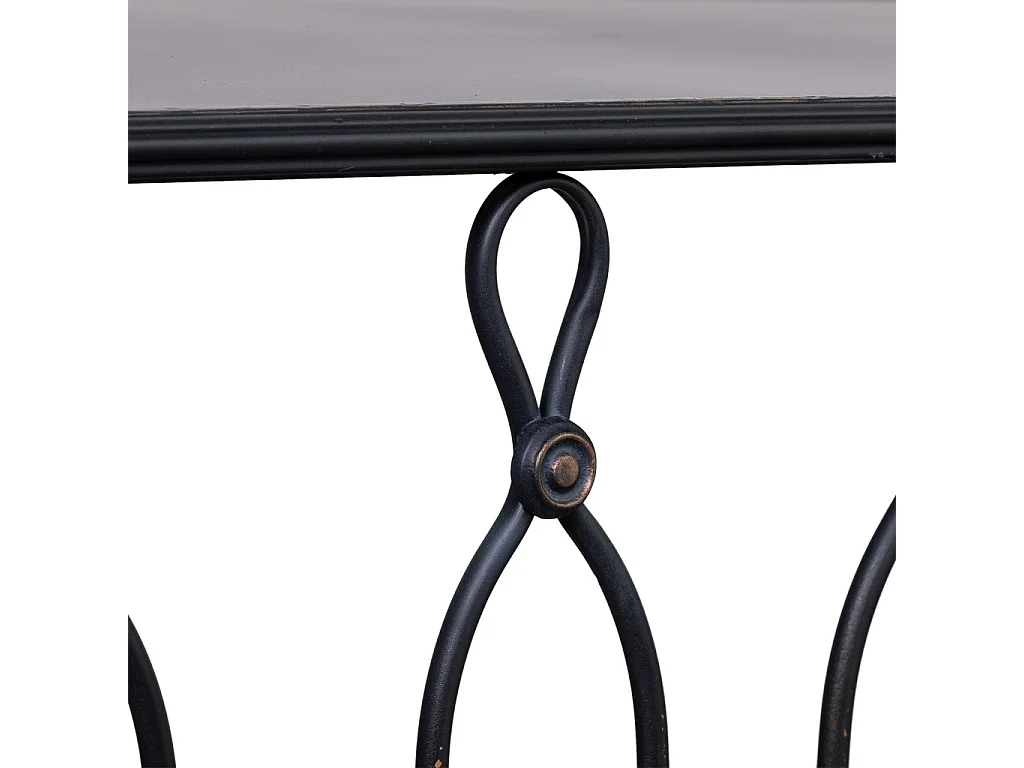 Console in metallo invecchiato nero 144x40x79