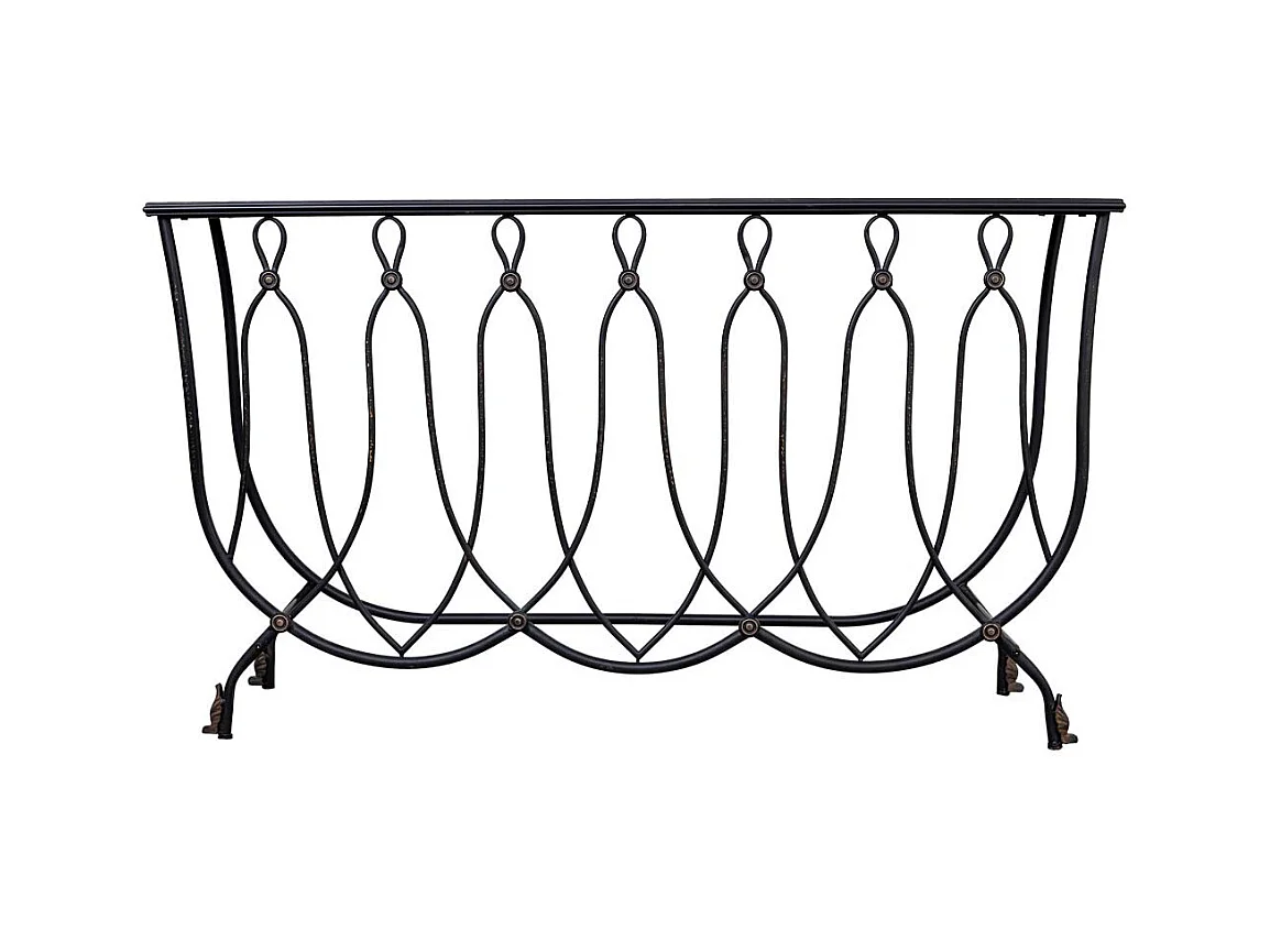 Console en métal vieilli noir 144x40x79
