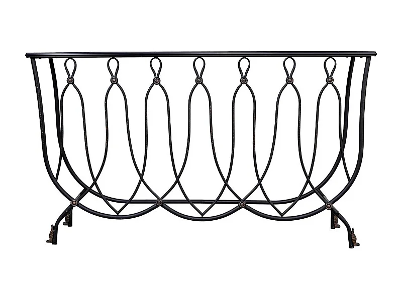 Console in metallo invecchiato nero 144x40x79