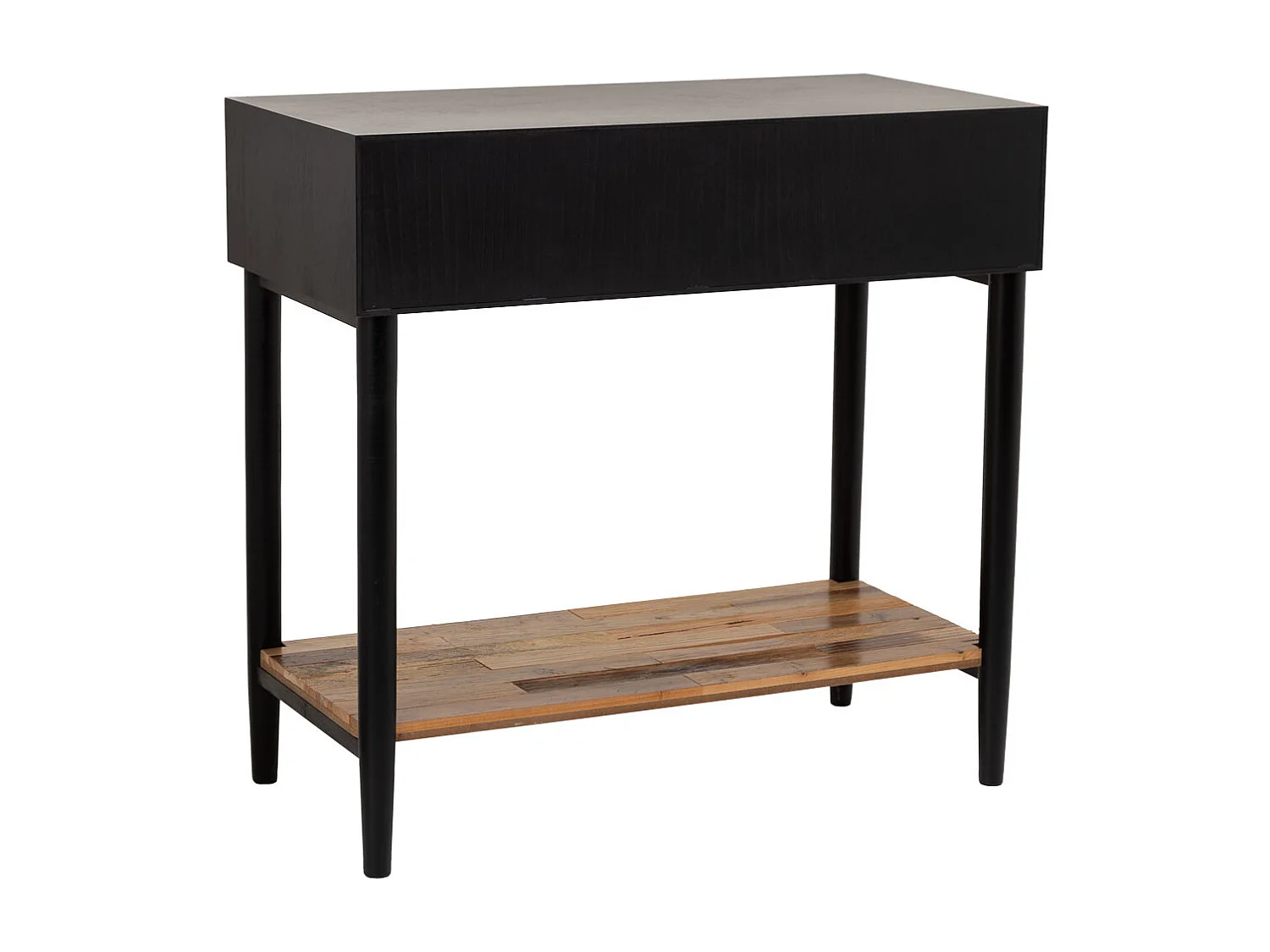 Flur aus Holz und Metall mit 1 Schublade und 1 braunem Regal 80X42X79