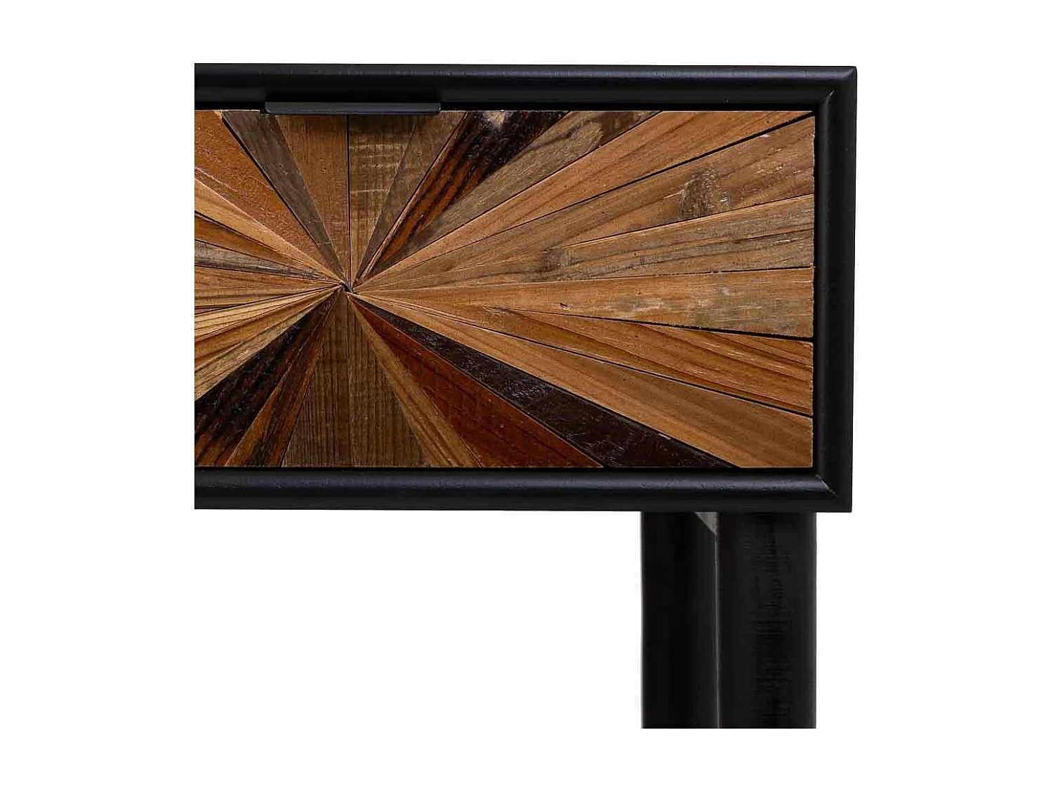 Flur aus Holz und Metall mit 1 Schublade und 1 braunem Regal 80X42X79