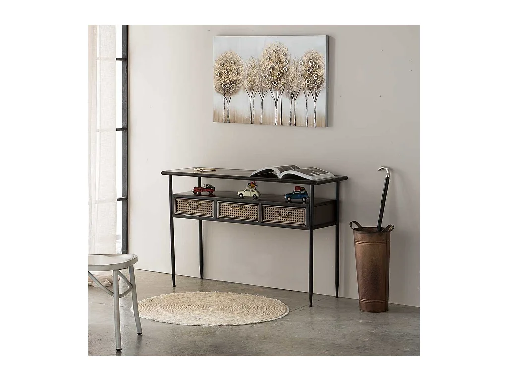 Console en métal marron 122x42x80h