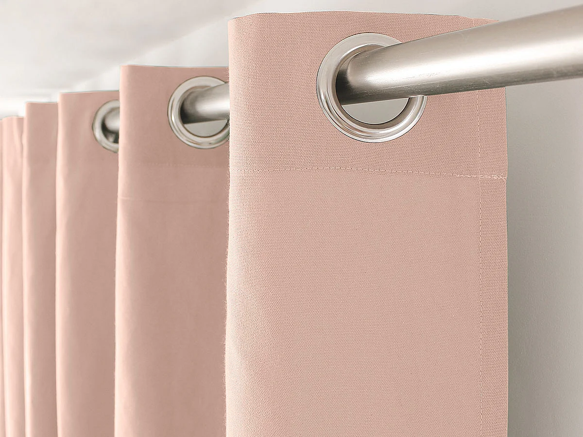 Rideau Uni à Œillets "Panama" 135x240cm Vieux Rose